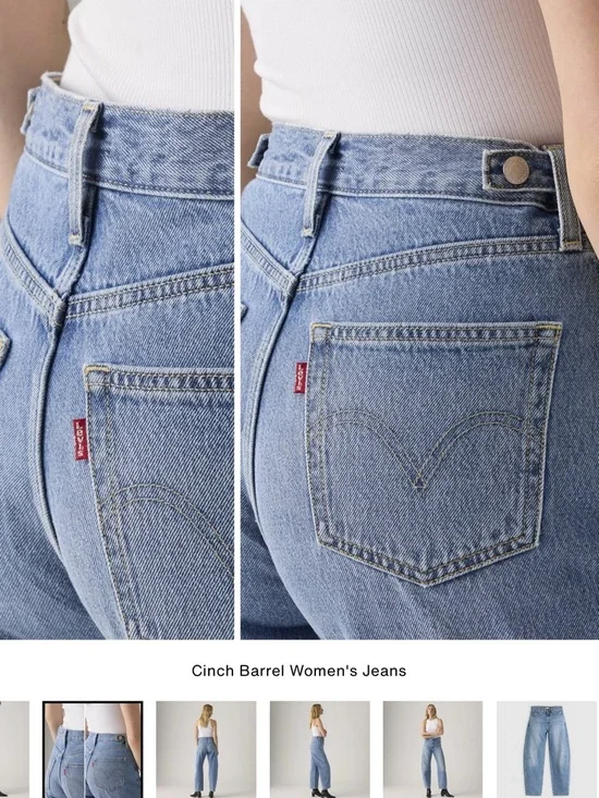 Levi’s cinched barrel medium blue wash jean size 27x31 - Picture 2 of 9